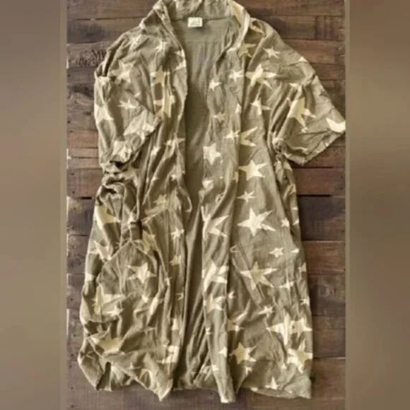 Jaded Gypsy Olive Off White Star Gazer Duster Women's OS - Picture 3 of 6